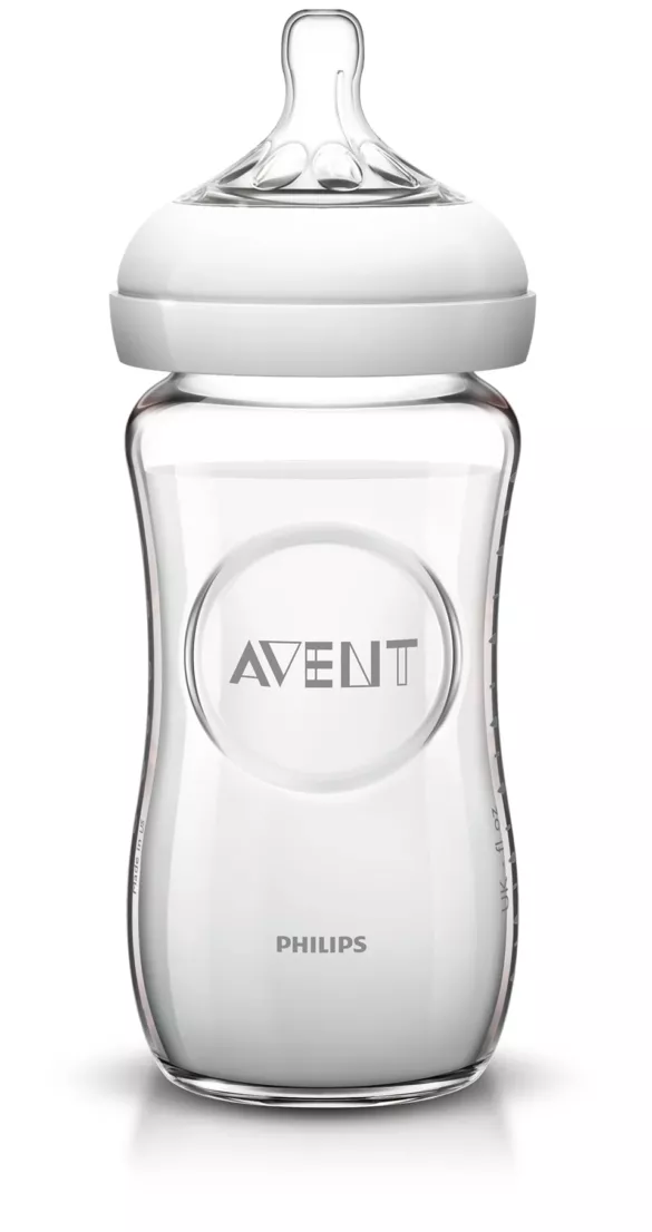 Philips Γυάλινο Μπιμπερό Natural Κατά των Κολικών 240ml για 1+ μηνών