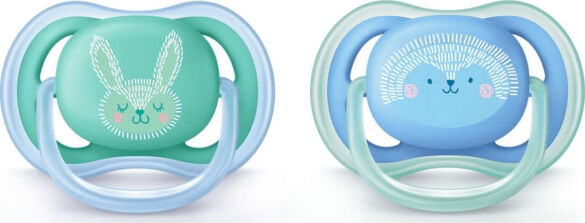 Philips Avent Ultra Air Πιπίλες Σιλικόνης 6-18 μηνών Σκατζόχοιρος Μπλε Σετ 2τμχ