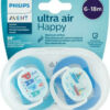 Philips Avent Happy Ultra Air Πιπίλες Σιλικόνης 6-18 μηνών Καραβάκι-I love Papa Σετ 2τμχ - Image 2