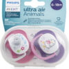 Philips Avent Ultra Air Animals Πιπίλες Σιλικόνης 6-18 μηνών Ελεφαντάκι-Πιγκουινάκι Ροζ Σετ 2τμχ - Image 2