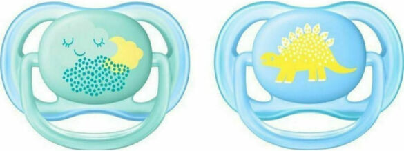 Philips Avent Ultra Air Πιπίλες Σιλικόνης 0-6 μηνών Δεινόσαυρος-Σύννεφο Σετ 2τμχ
