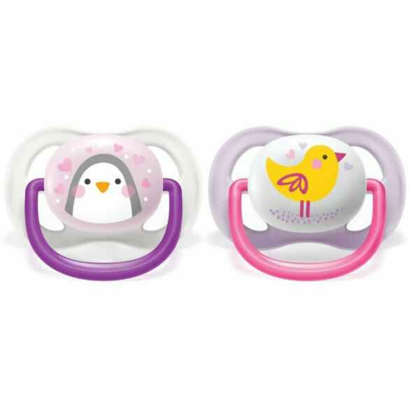 Philips Avent Ultra Air Animals Πιπίλες Σιλικόνης 0-6 μηνών Πιγκουινάκι-Κοτοπουλάκι Σετ 2τμχ - Image 2