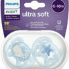 Philips Avent Ultra Soft Πιπίλες Σιλικόνης 6-18 μηνών Μπλε Αστεράκι Σετ 2τμχ - Image 2