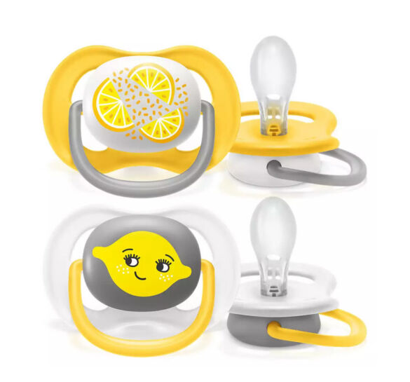 Philips Avent Happy Ultra Air Πιπίλες Σιλικόνης 6-18 μηνών Λεμόνι Σετ 2τμχ