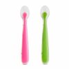 Munchkin Gentle Silicone Βρεφικά Κουτάλια  Ροζ/Λαχανί 2τεμ - Image 2