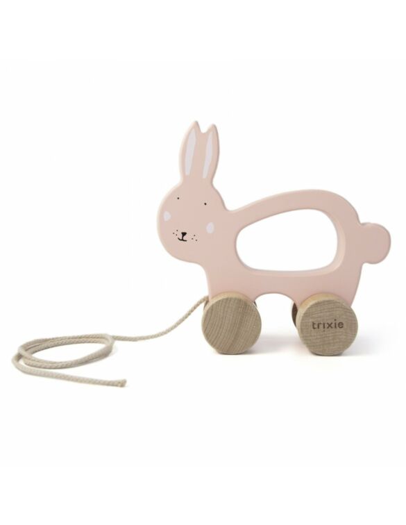 Trixie Wooden Pull Along Toy Mrs. Rabbit